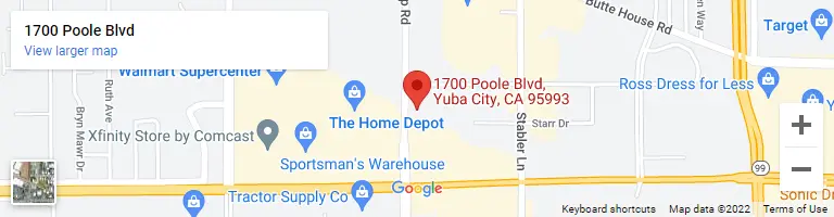 A map of the location of a business.